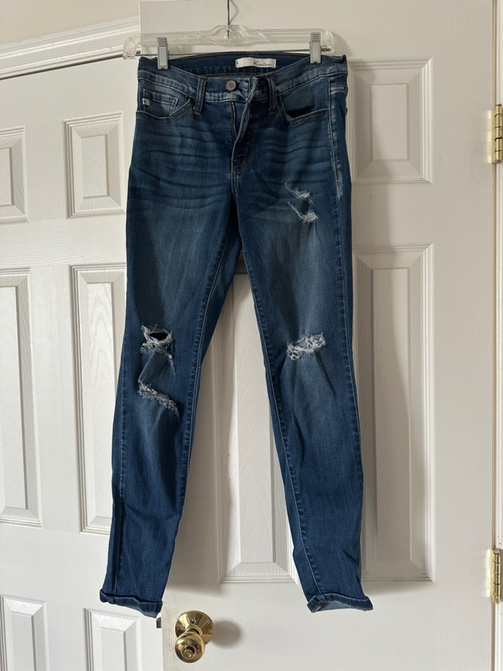 KanCan Medium-Dark Blue Ripped Skinny Jeans